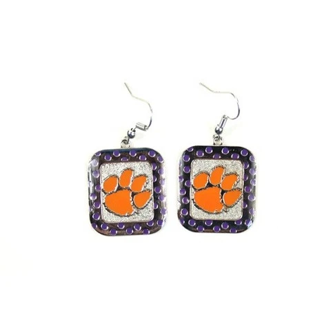 Clemson Tigers NCAA Polka Dot Style Dangle Earrings Cover