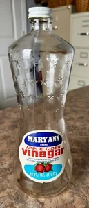 Vintage Mary Ann Apple Cider Vinegar Quart Bottle with Label Seymour, Indiana - Picture 1 of 5