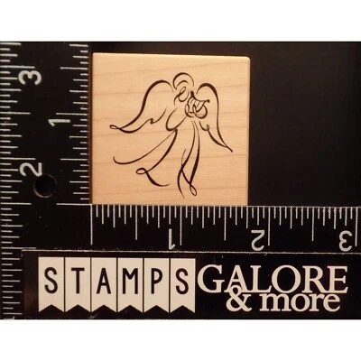 SELLOS DE GOMA PSX D-2435 ÁNGEL ANGÉLICA RELIGIOSO TOCANDO ARPA #2228 Foto 1 de 2