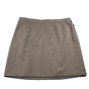 Jaclyn Smith Skirt Womens 26W Brown Lined Back Zip Slit Elastic Waist 22” NWT - Picture 1 of 10