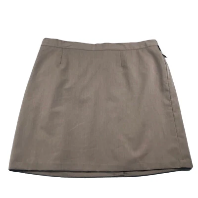 Jaclyn Smith Skirt Womens 26W Brown Lined Back Zip Slit Elastic Waist 22” NWT - Image 1 of 4