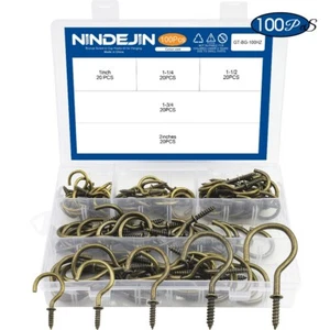 100pcs Screw in Hooks Hanger Ceiling Hooks for Hanging Plants Lights Cup - Picture 1 of 7