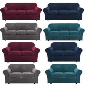 Funda de sofá elástica de terciopelo de 2/3 plazas cojín de asiento separado funda de sofá - Imagen 1 de 99