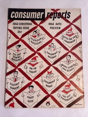 1953 November CONSUMER REPORTS Magazine, Christmas Guide, Auto Preview (MH276) - Image 1 of 3