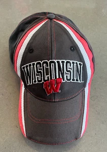 Wisconsin Badgers Hat Champion Striped Embroidered Strapback Adjustable NCAA Cap - Picture 1 of 8