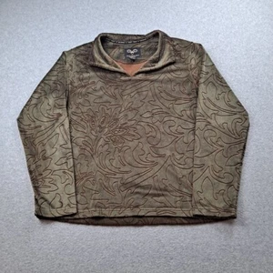 Wooly Bully Wear Sweater Women XL Colorado Brown Velour Pullover Jacket Cozy 90s - Picture 1 of 8