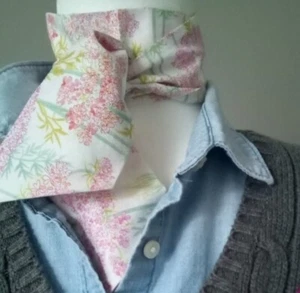 Liberty Art Fabric Skinny Scarf Cottagecore Princess Emerald Bespoke Floral Pin - Picture 1 of 12