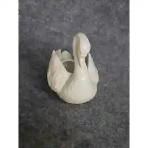 Vintage Holland Mold Ceramic Porcelain Swan Candle Holder White Home Decor - Picture 1 of 12
