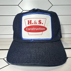 H&S Construction Denim Patch Mütze Texas Trucker Cap Vintage - Bild 1 von 10