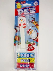 Dispensador de caramelos muñeco de nieve de Navidad PEZ con caramelo nuevo en paquete caducidad 2026 - Imagen 1 de 5