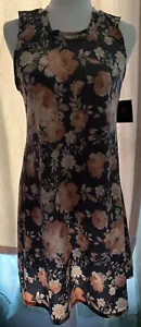 Fortune+Ivy Floral Sabria Knit Tank Dress Women’s size Medium NEW Orange Roses - Picture 1 of 9