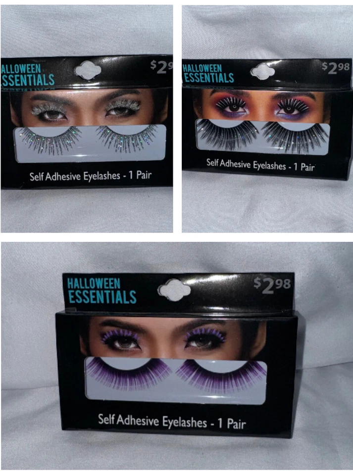 Halloween Essentials Self Adhesive Eyelashes-Sparkle Glitter Purple -You Choose! - Image 1 of 1