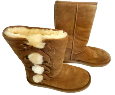 Koolaburra by UGG Victoria Boots Womens Size 5 Short Chestnut Suede Boot 1015874 - Image 1 of 4