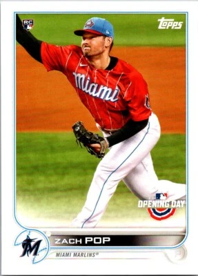 2022 Topps Opening Day Zach Pop RC Miami Marlins #204 - Image 1 of 2