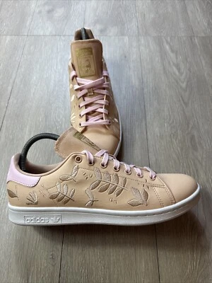 Adidas Stan Smith Bordado Floral Halo Rubor Mujer Tenis Talla 10.5 Nuevo Foto 1 de 4