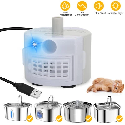 Bomba dispensadora de agua para gatos ultra silenciosa USB recargable LED fuente para beber mascotas Foto 1 de 4
