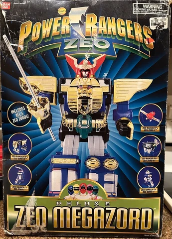 1996 BANDAI POWER RANGERS ZEO 'DELUXE ZEO MEGAZORD' IN BOX! INCOMPLETE Cover