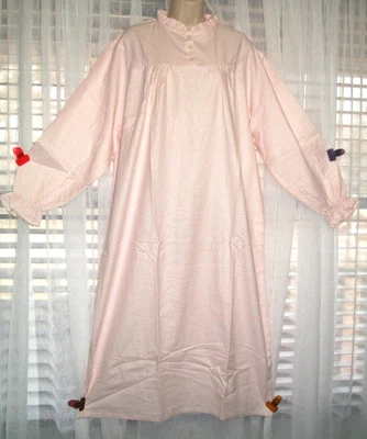 VESTIDO LONGO FLANELA 100% ALGODÃO ROSA LUXO PURO TAMANHO L NOVO NA CAIXA - Imagem 1 de 4