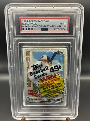 Paquete de violonchelo de béisbol Topps 1984 - PSA 9 Cal Ripken AS/Don Mattingly novato - 1/1 Foto 1 de 2