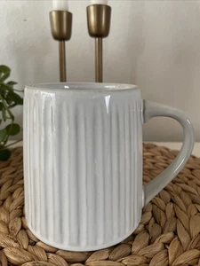 Hearth & Hand with Magnolia Ribbed Mug Gray 4” Tall 3 1/4” Diameter Farmhouse - Picture 1 of 6