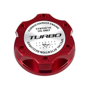 Red Racing Engine Oil Filler Cap Screw-in Style Silver Turbo Emblem Fits Mazda - Bild 1 von 3