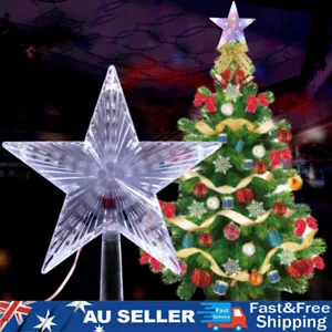Christmas Star Tree Topper LED Treetop Light for Indoor Outdoor Xmas Home Decor - Picture 1 of 17
