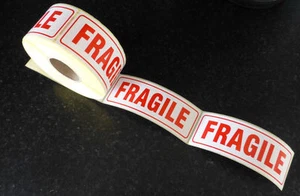 50 Large FRAGILE Labels 140x53mm (6.5" x 2")  Top Quality Self Adhesive Sticky - Picture 1 of 1