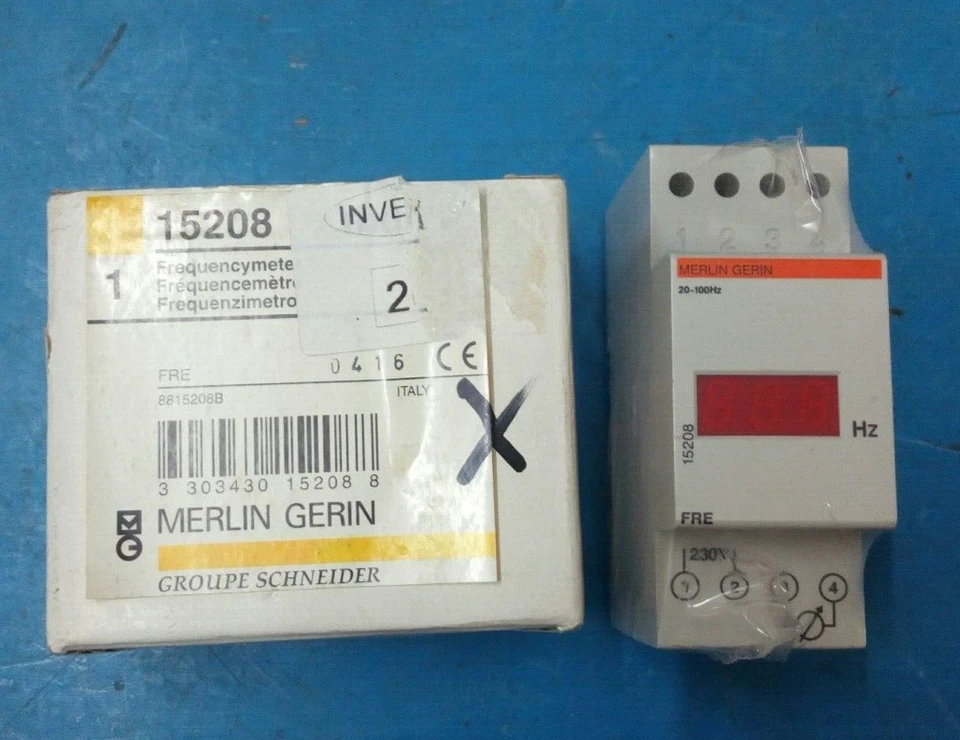 Merlin Gerin 15208 Modular Frequency Meter FRE - From 20 to 100 Hz - 230 V - Image 1 of 1