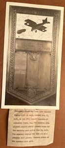 Official Photograph Frank Luke Memorial Plaque 1936 Braksdale LA Squadron Winner - Picture 1 of 2