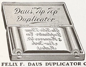 TIP-TOP Felix F.Daus Duplicator Co Antigua Copiadora de Papel Máquina de Oficina 1903 Anuncio Impreso - Imagen 1 de 2