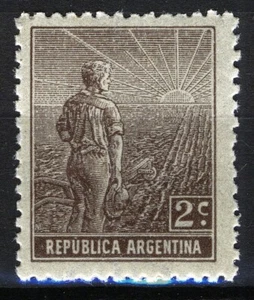 Argentina 1911-12, 2c Farmer and rising sun MNH, Mi 158XA - Picture 1 of 2