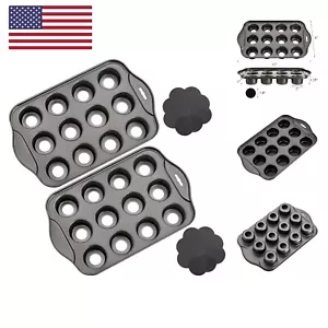 2 Pack 12 Cavity Mini Cheesecake Pan with Removable Bottom - Picture 1 of 9