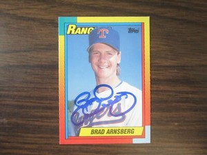 1990 Topps Traded # 3T Brad Arnsberg Autograph Signed Card (M2) Texas Rangers