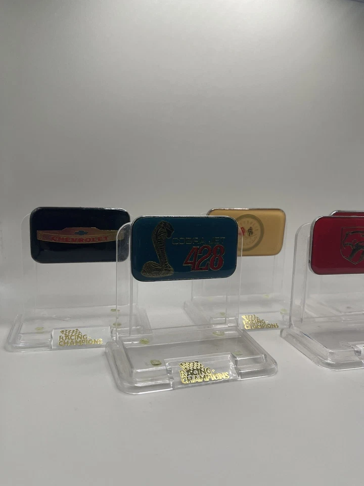 5 Lot Racing Champions NASCAR Car Display Stands Metal Signs Chevy - Image 1 of 4