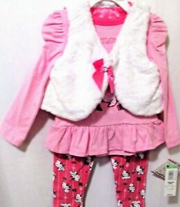 Girls Charmmy Kitty Toddler Pink 3 pc Outfit Licensed By Sanrio Vest Shirt Pants
