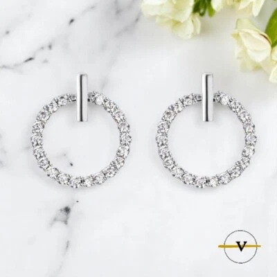 ORECCHINI DONNA A CERCHIO CON ZIRCONI BIANCHI IN ARGENTO 925 - Immagine 1 di 4
