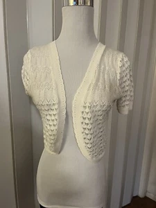 T/O Sweaters Women Medium White Knitted Style Over Sweater - Picture 1 of 6