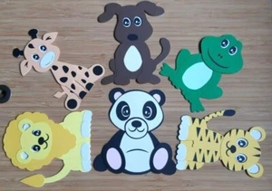 Handgefertigte Tierkartenaufleger - 2er-Pack - Tiger/Löwe/Hund/Frosch/Panda - Bild 1 von 15