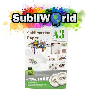 100 Sheets A3 Dye Sublimation Heat Transfer Paper for Polyester Cotton T- Shirt - Picture 1 of 1
