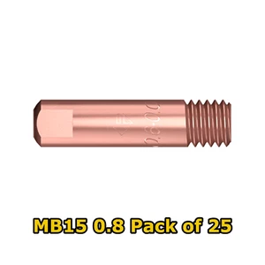 25 x Parweld 0.8mm x M6 MB15 150amp mig contact tips - Picture 1 of 1
