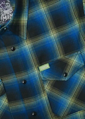 Dixxon The Gill Man Men's XL Blue Green Black Horror Edition Pearl Snap Flannel  - Image 1 of 4