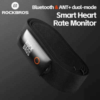 ROCKBROS Smart Heart Rate Belt Rechargeable ANT+ Bluetooth Strava Magenet IPX7 - Image 1 of 4