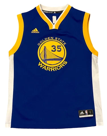 Adidas #35 Kevin Durant  Golden State Warriors Jersey YOUTH Large Blue Cover