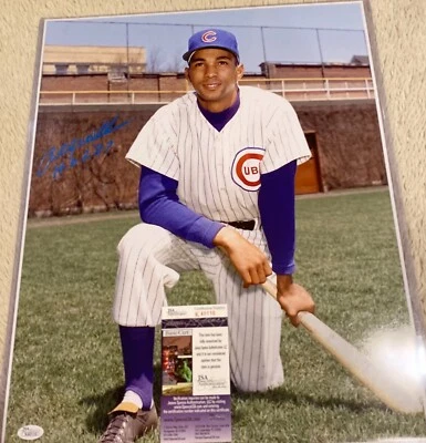 CHICAGO CUBS BILLY WILLIAMS Signed Auto 16x20 picture COA HOF 87 - Image 1 of 4