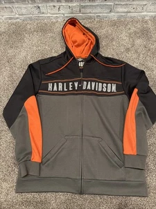 Harley Davidson giacca felpa full zip uomo tg. Biker L Uomo Grigio Arancione - Foto 1 di 15