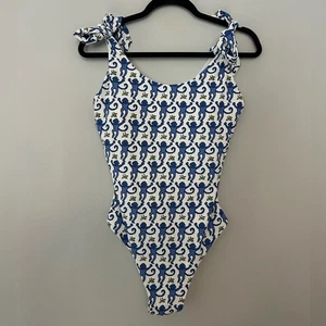 Roller Rabbit One Piece Blue Monkey Print Swimsuit - Picture 1 of 7