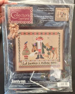  LET HEAVEN & NATURE SING Janlynn Volkskunst Kreuzstich Set Weihnachten Vintage  - Bild 1 von 6