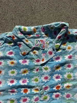 90s Vintage Jams World Button Up Hawaiian Floral Colorful Shirt Men’s Size Large - Image 1 of 4