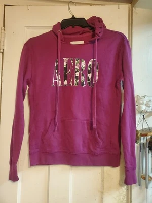 Pulôver Aeropostale roxo rosa floral logotipo moletom com capuz tamanho M MÉDIO Jrs - Imagem 1 de 4