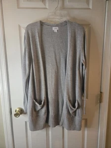 OLD NAVY Long Cardigan Sweater Size Large Knit Gray Fall Winter Casual - Picture 1 of 8